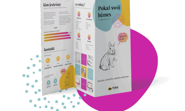 Folder firmowy VUSA z projektem graficznym