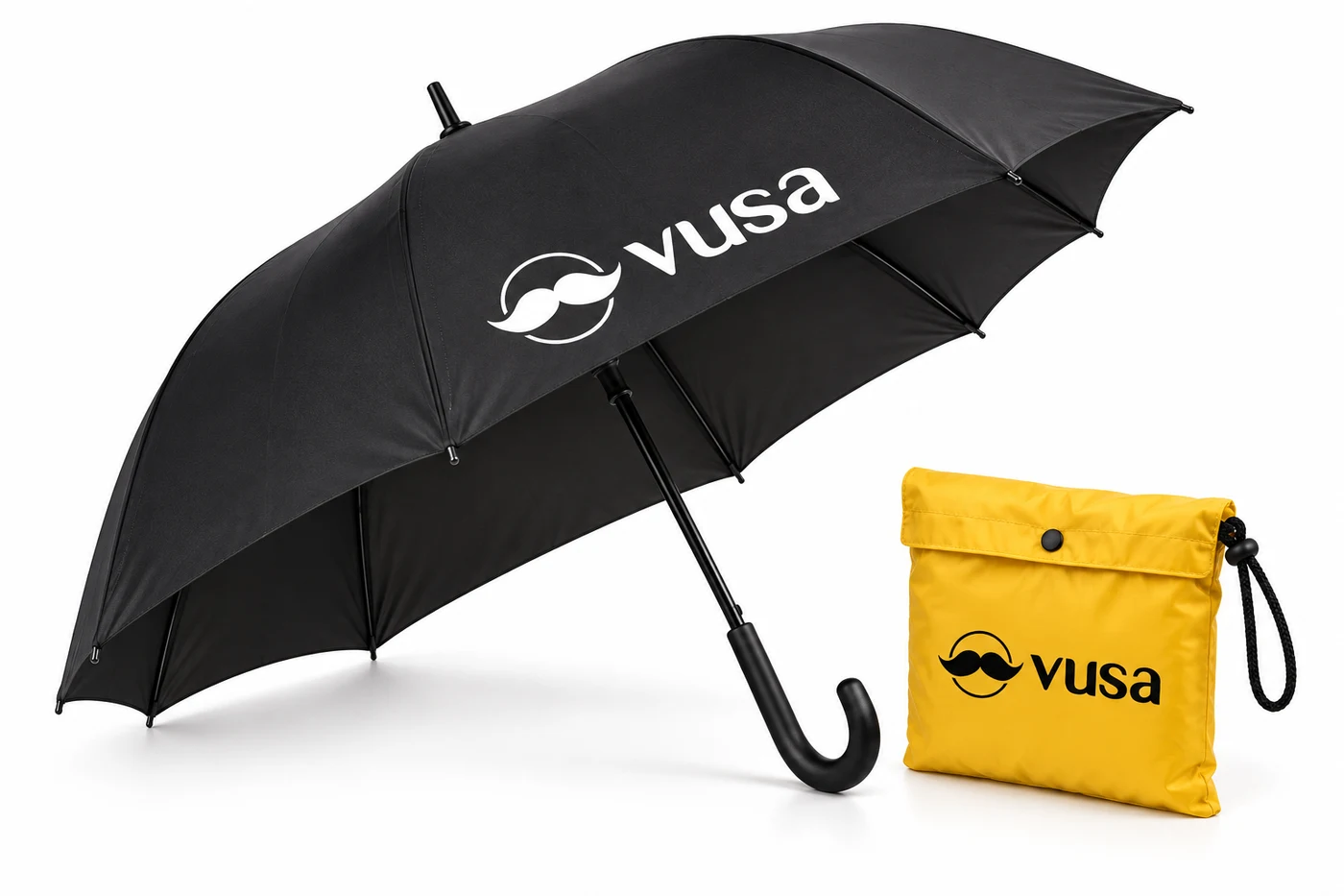 Parasole i peleryny z logo VUSA bez sloganu — wizualizacja produktów